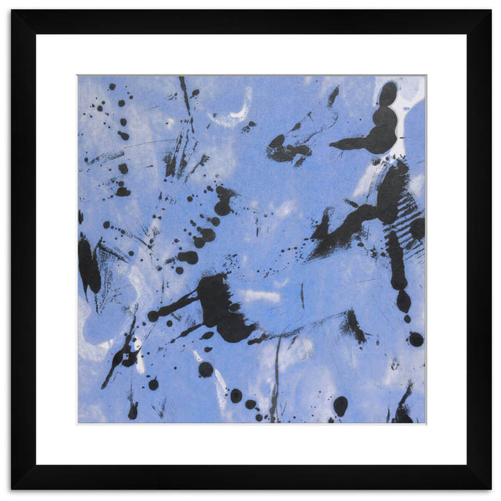 Blue and black framed artwork 