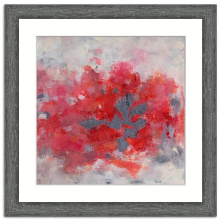 framed red and grey painting 