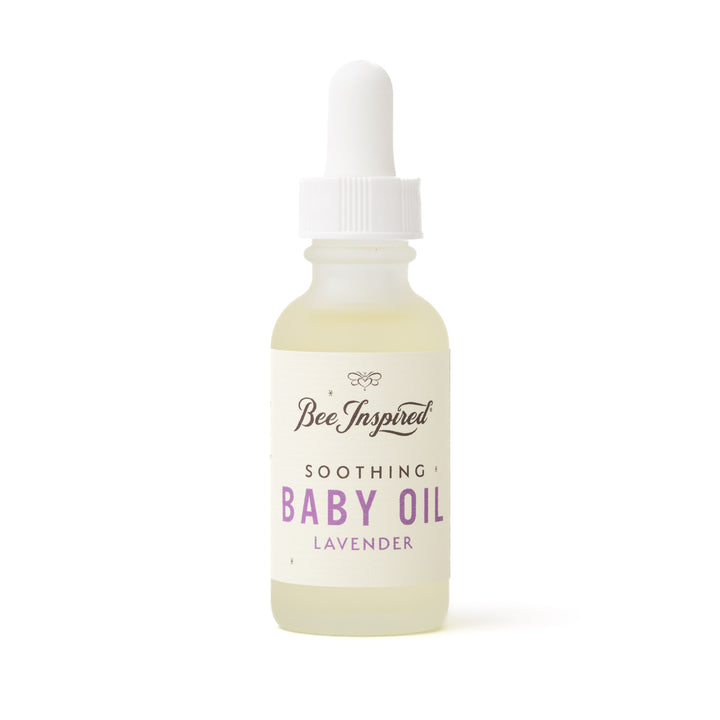 lavender baby oil on white 