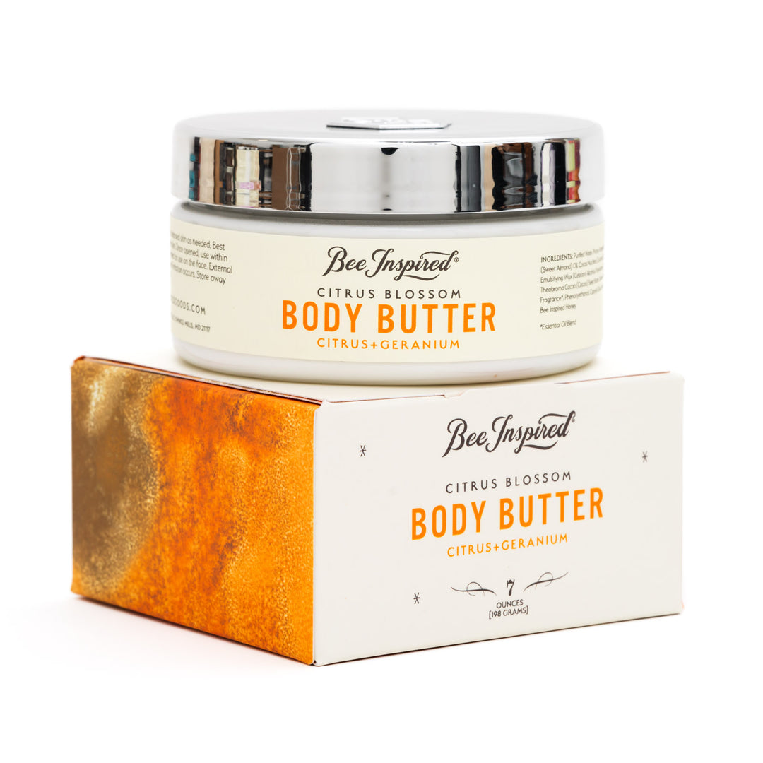 citrus body butter on white