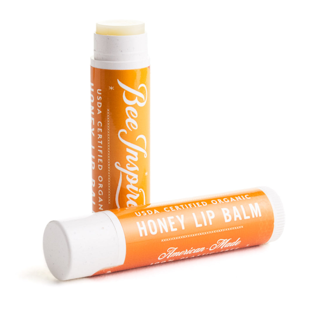 Honey lip balm on white 