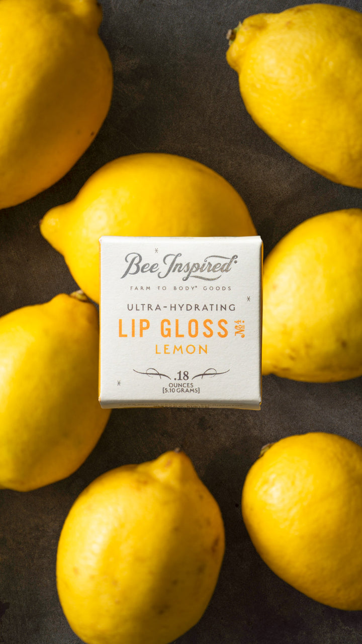 Lemon lip gloss with lemons 