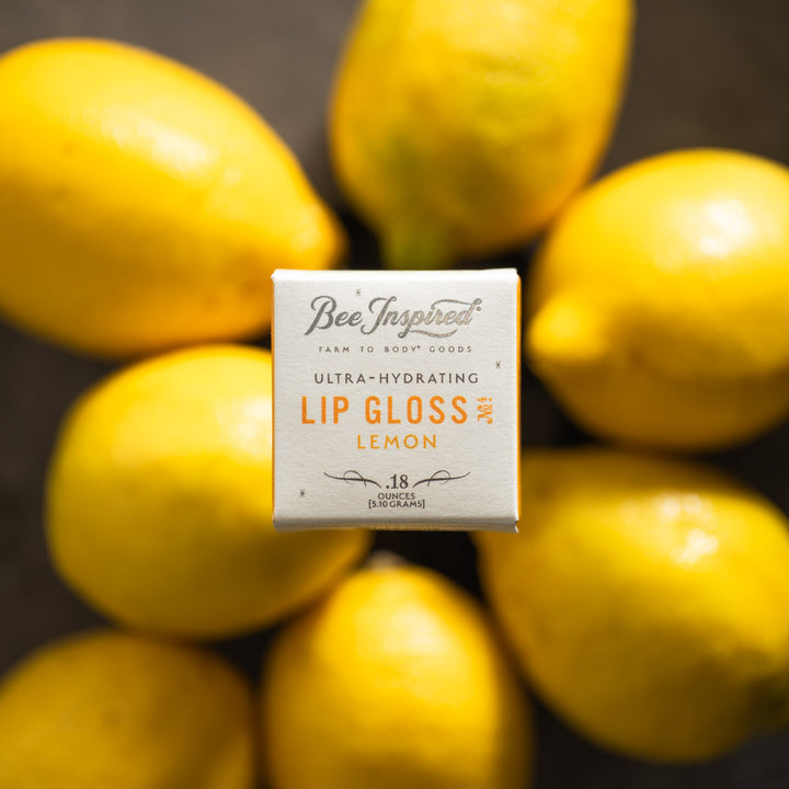 Lemon lip gloss with lemons 