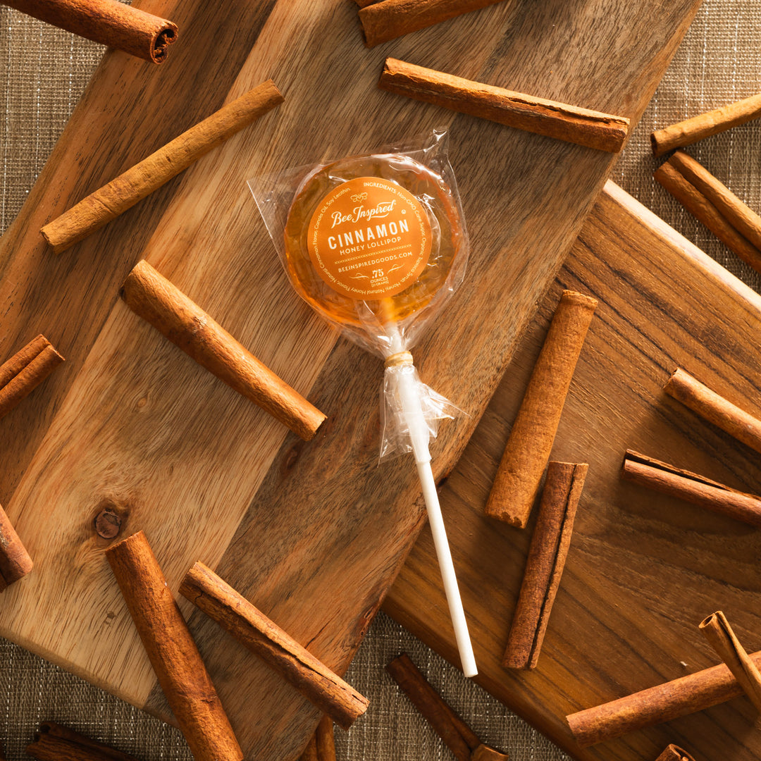 cinnamon lollipop with cinnamon sticks