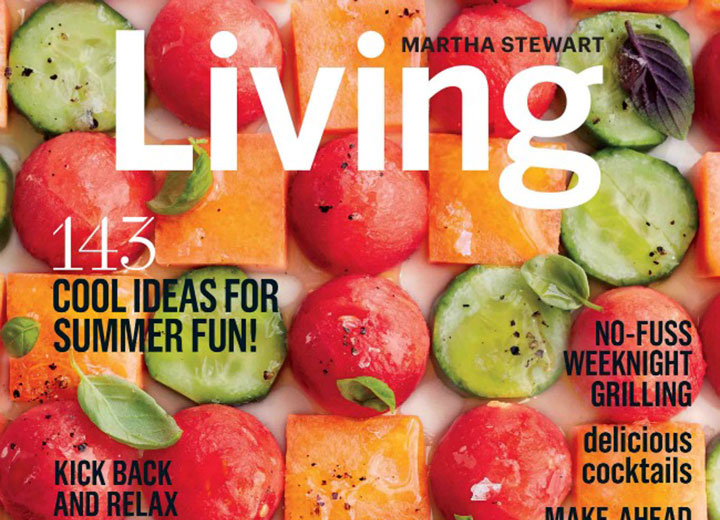 Image of Martha Stewart Living magazine cover with cucumbers and tomatoes 