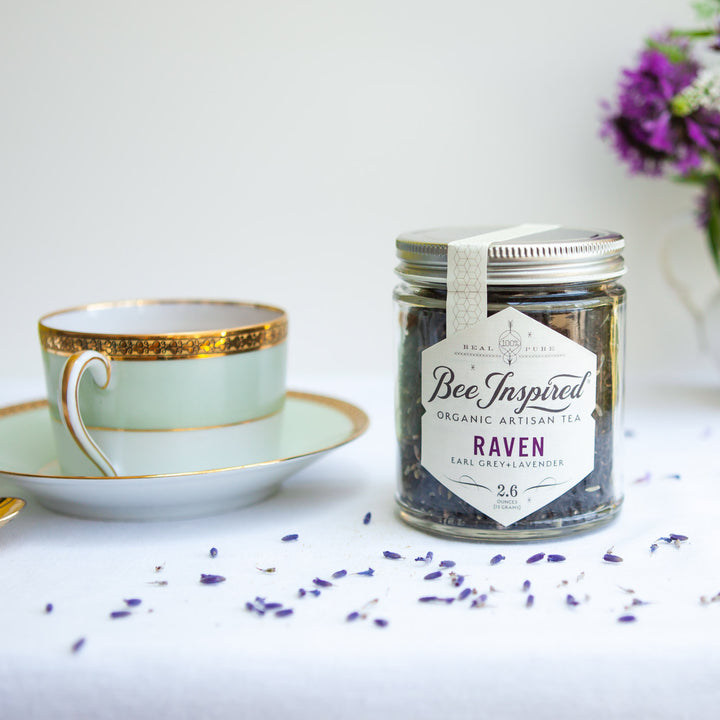 Raven Earl Grey Tea with Lavender high tea in fancy china