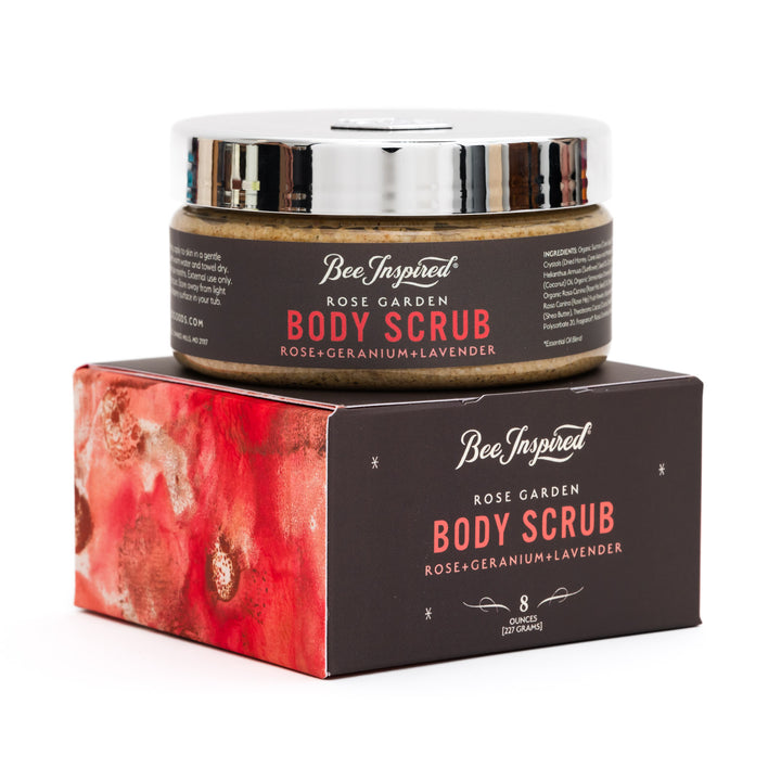 Rose Garden body scrub on white 