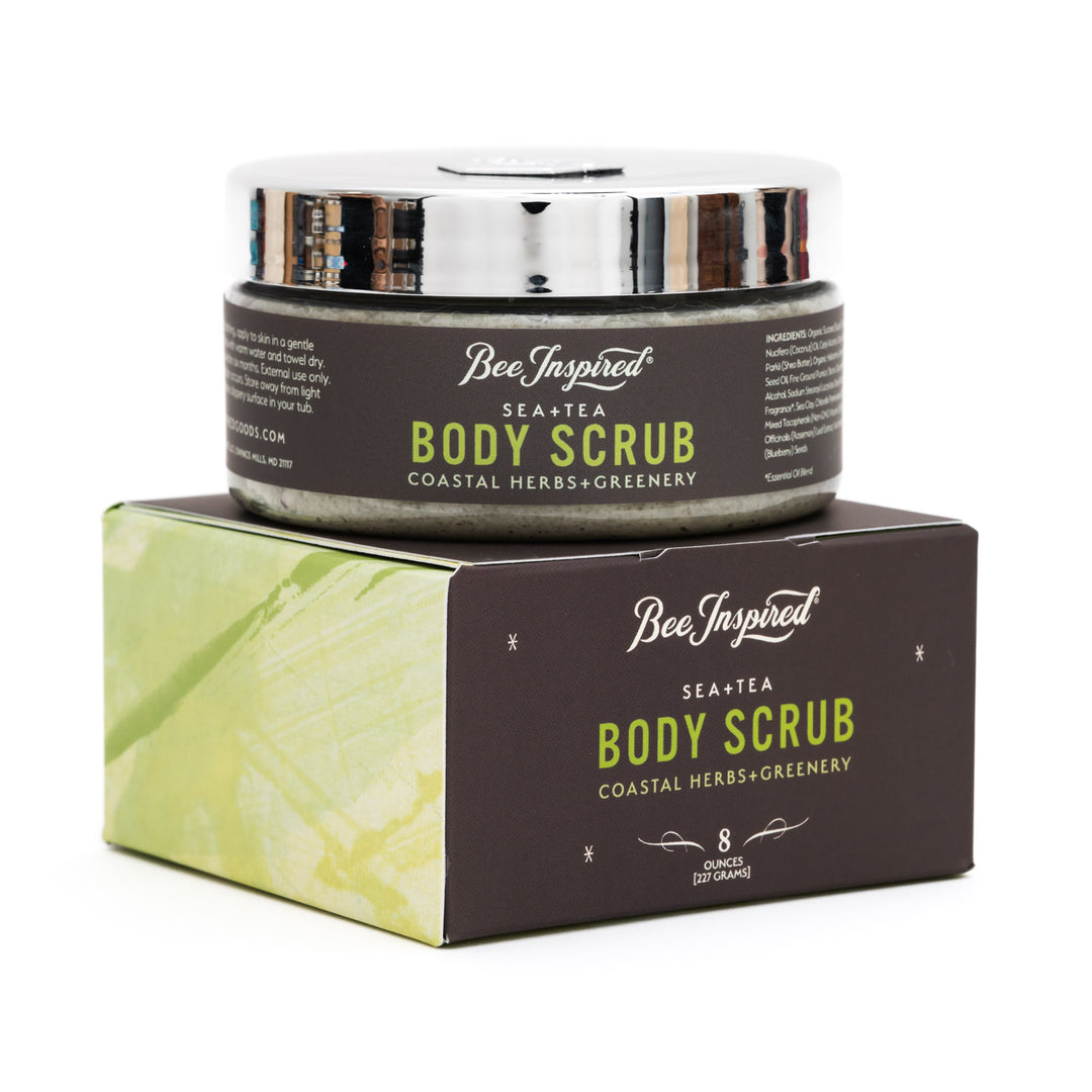 Sea+Tea body scrub on white 