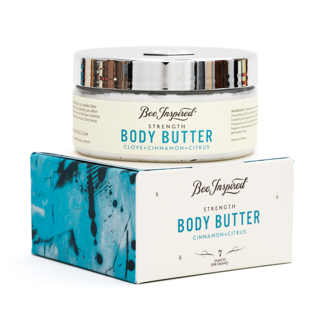 Strength body butter on white 