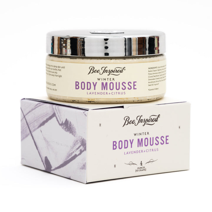 Winter body mousse on white 