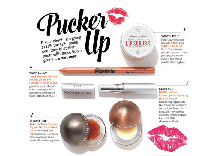 Image of Beauty Launch Pad article featuring lip products, including honey lip scrub 