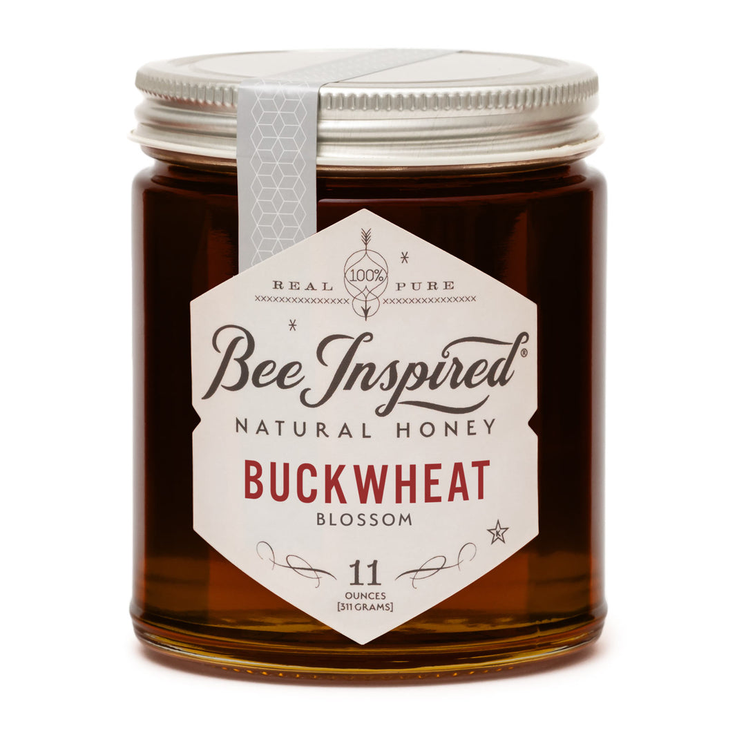 Buckwheat honey on white 