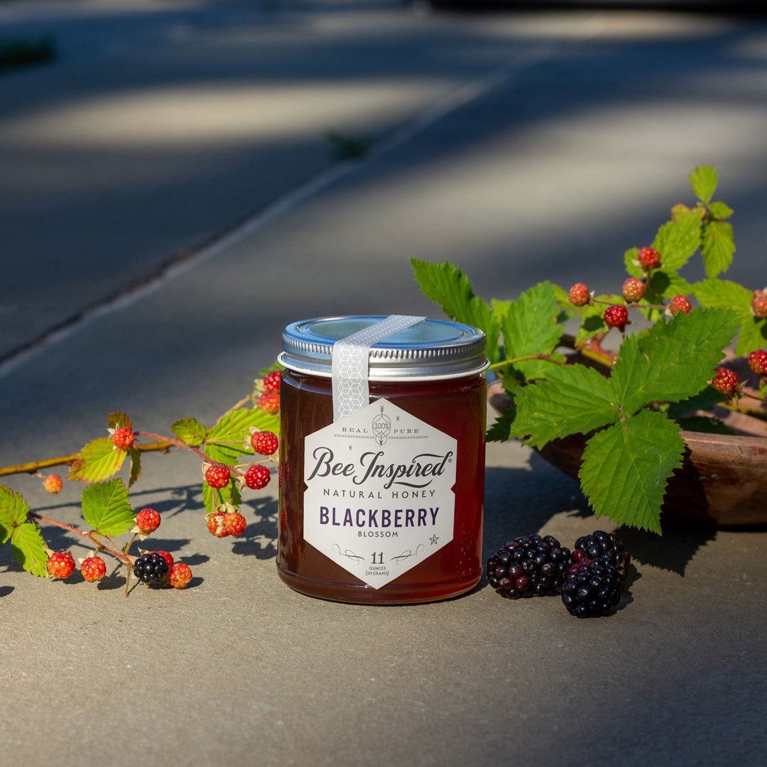 blackberry honey with blackberries