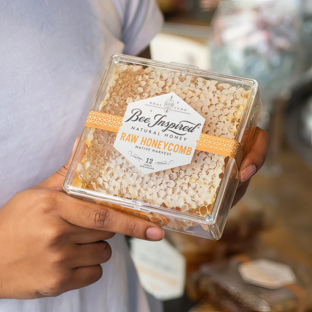 honeycomb from bee inspired honey retail store in owings mills in hands