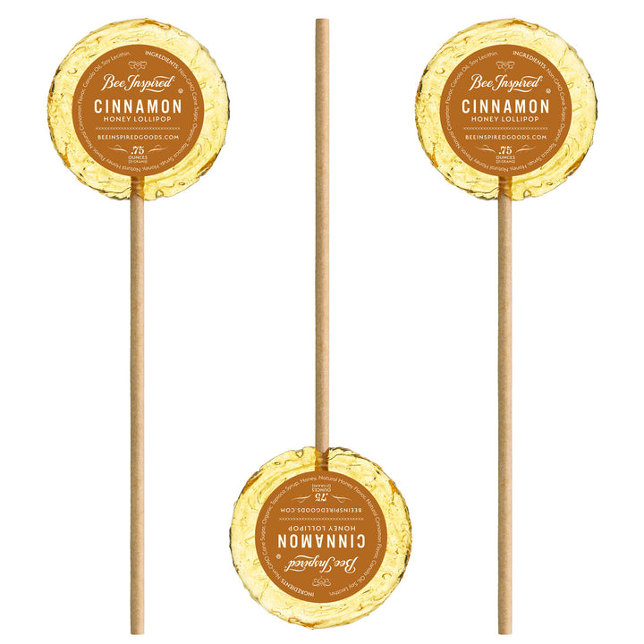 cinnamon lollipops on white