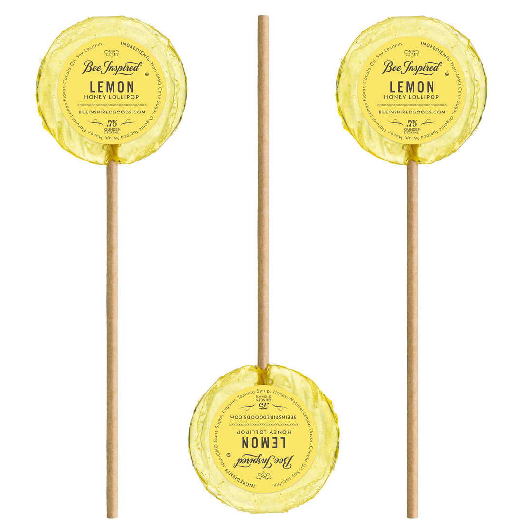 lemon lollipops on white