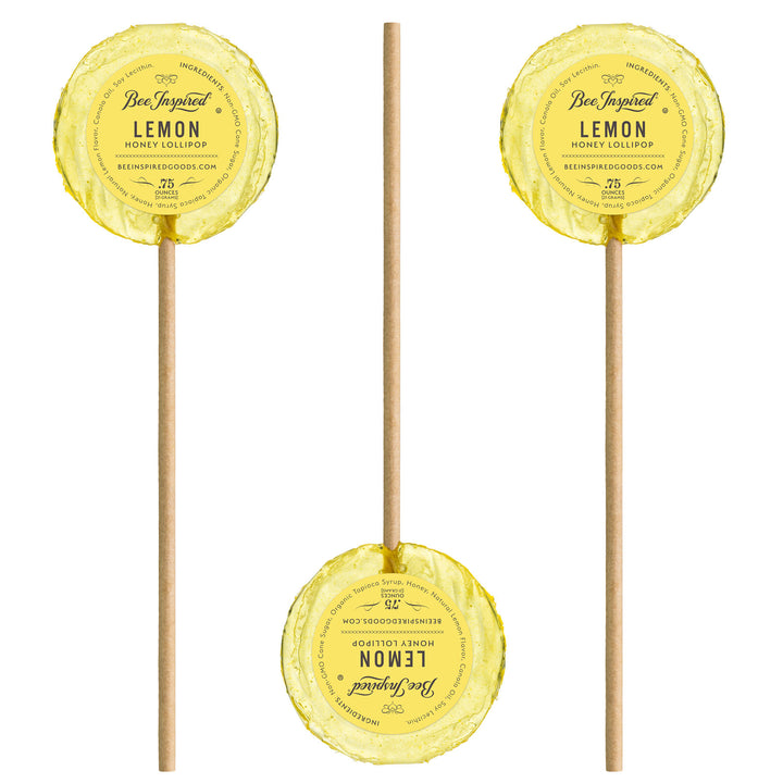 lemon lollipops on white