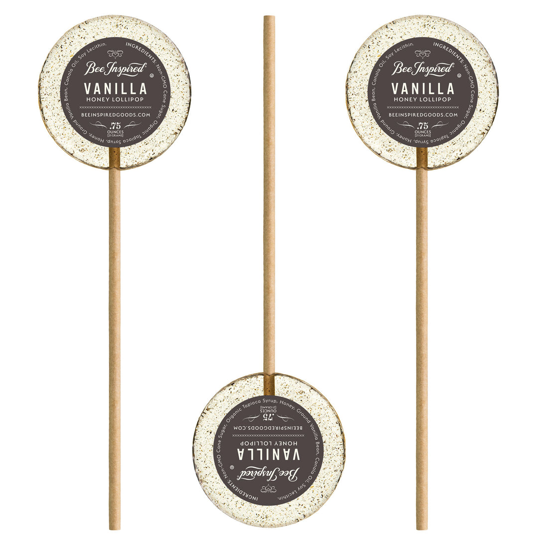 vanilla lollipops on white