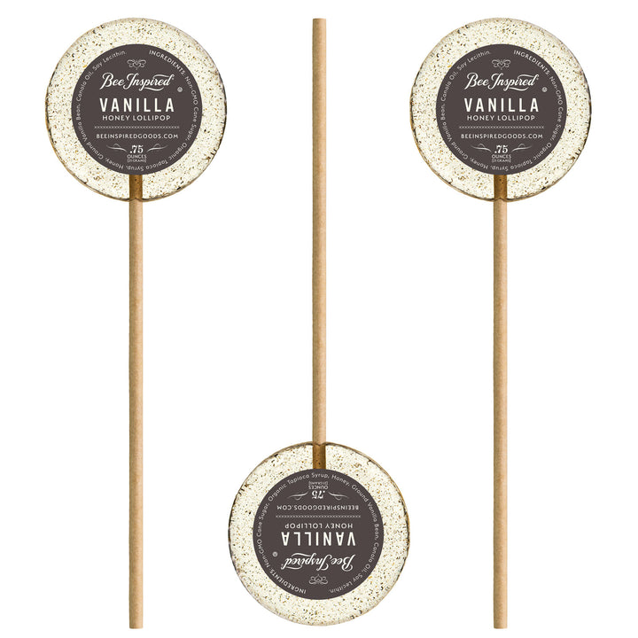 vanilla lollipops on white