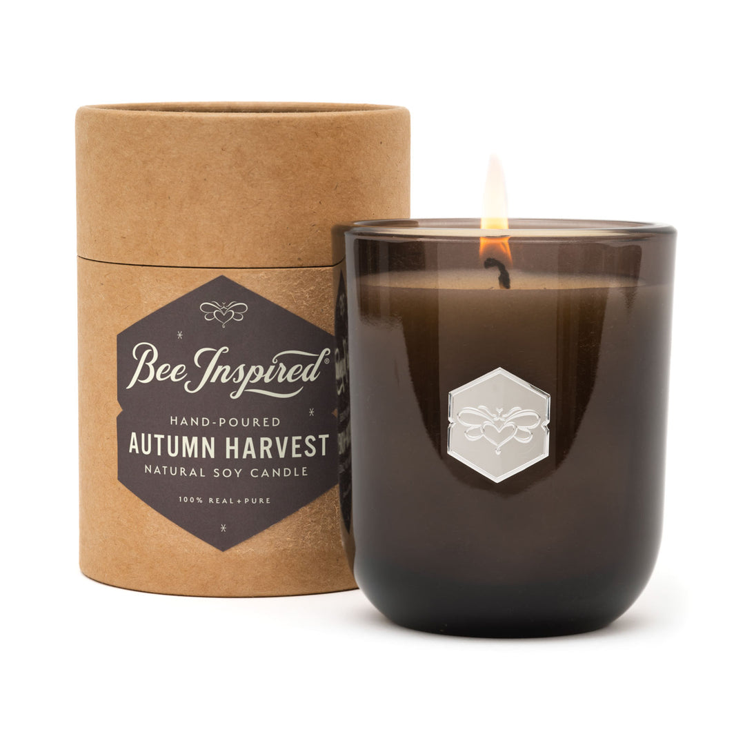 Autumn Harvest luxe candle on white 