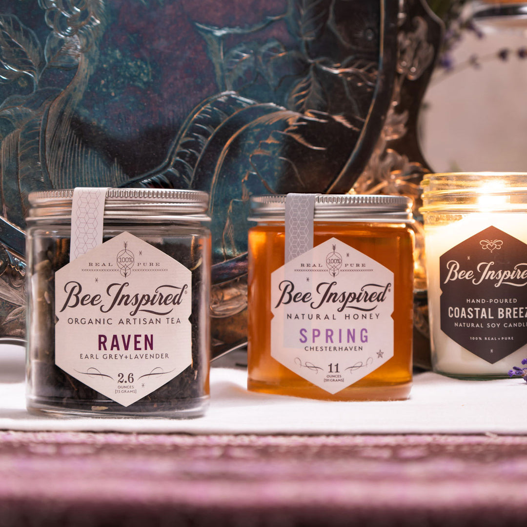 Raven Tea and Spring honey with Coastal Breeze Candle