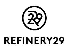 Black refinery 29 icon on white 