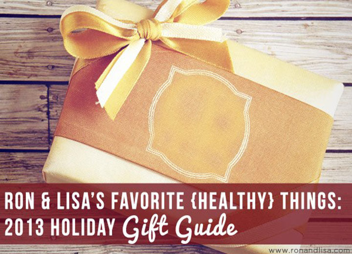 Wrapped present with caption "Ron & Lisa's favorite (healthy) things: 2013 holiday gift guide"