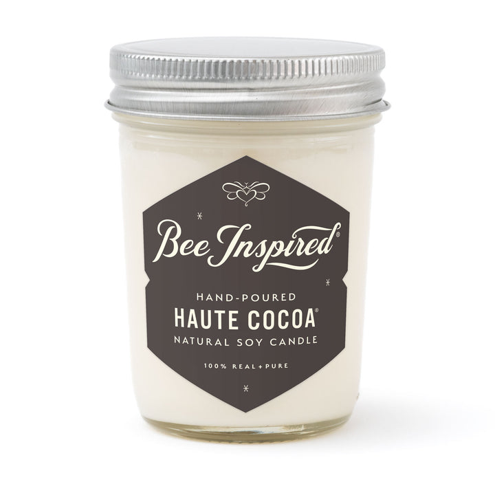 Haute Cocoa jelly jar candle on white 